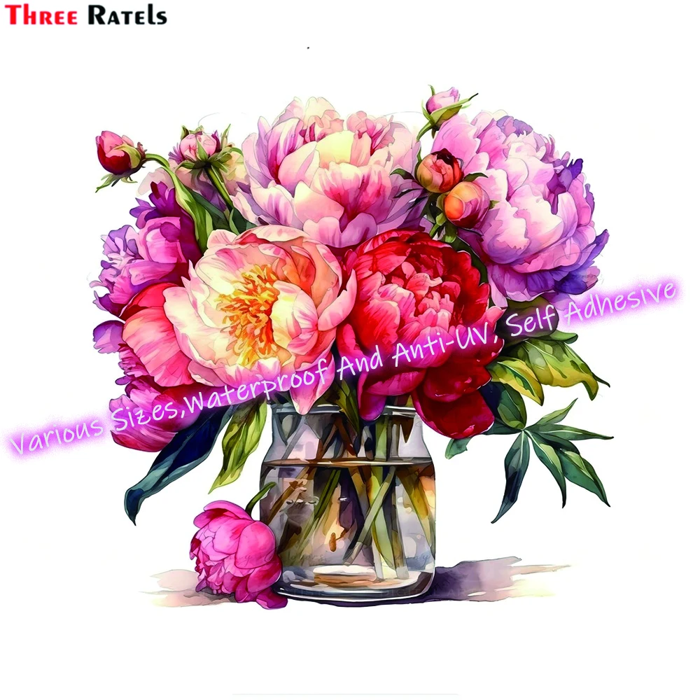 Three Ratels M214 Beautiful Flower for Fuel Tank Cap Trunk Bumper Decoration Stickers