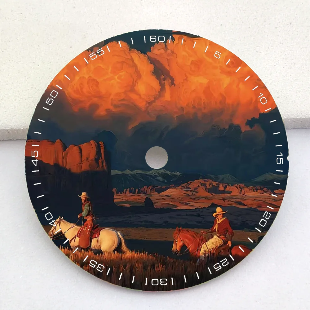 NH35 dial 28.5mm dial silk screen denim customized dial watch parts replacement accessories NH35 watch dial Watch Face