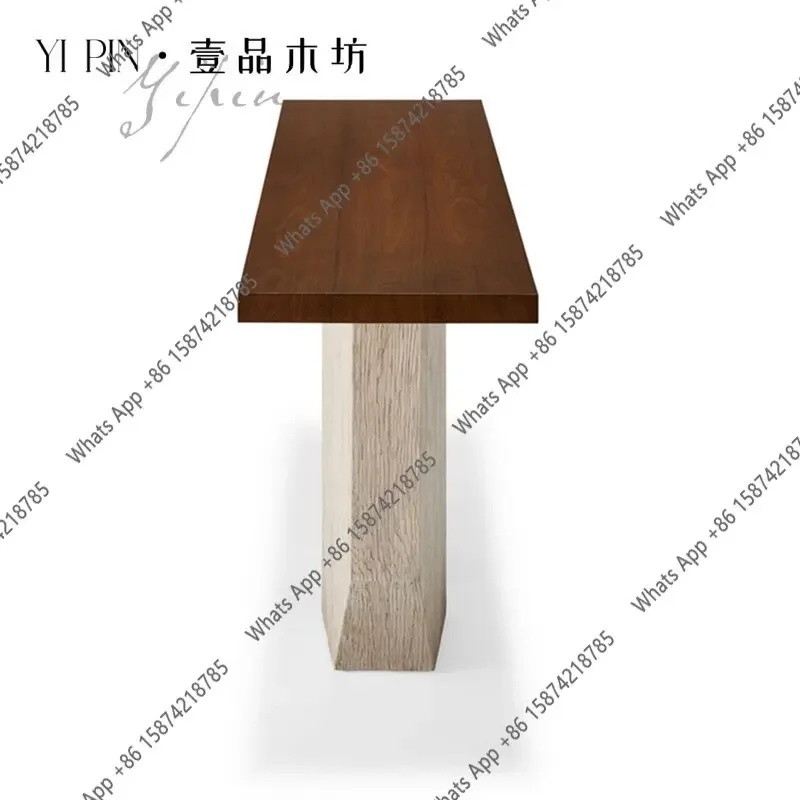32 Medieval Solid Wood Xuanguan Platform Special-shaped Design Commercial Living Room Home Retro Texture Wooden Countertop Decor