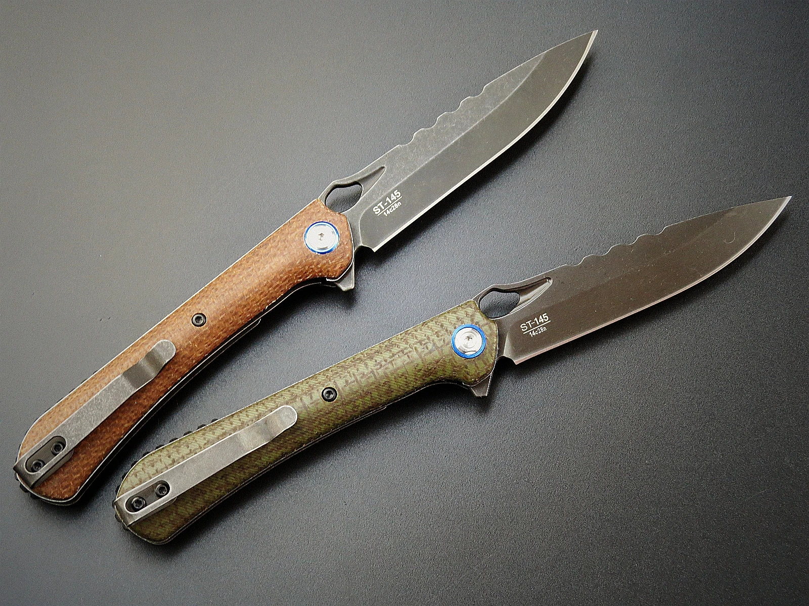 Sitivien ST145 Folding Knife 14C28N Steel Blade Micarta/ G10 Handle EDC Tool for Working Camping Survival Collection