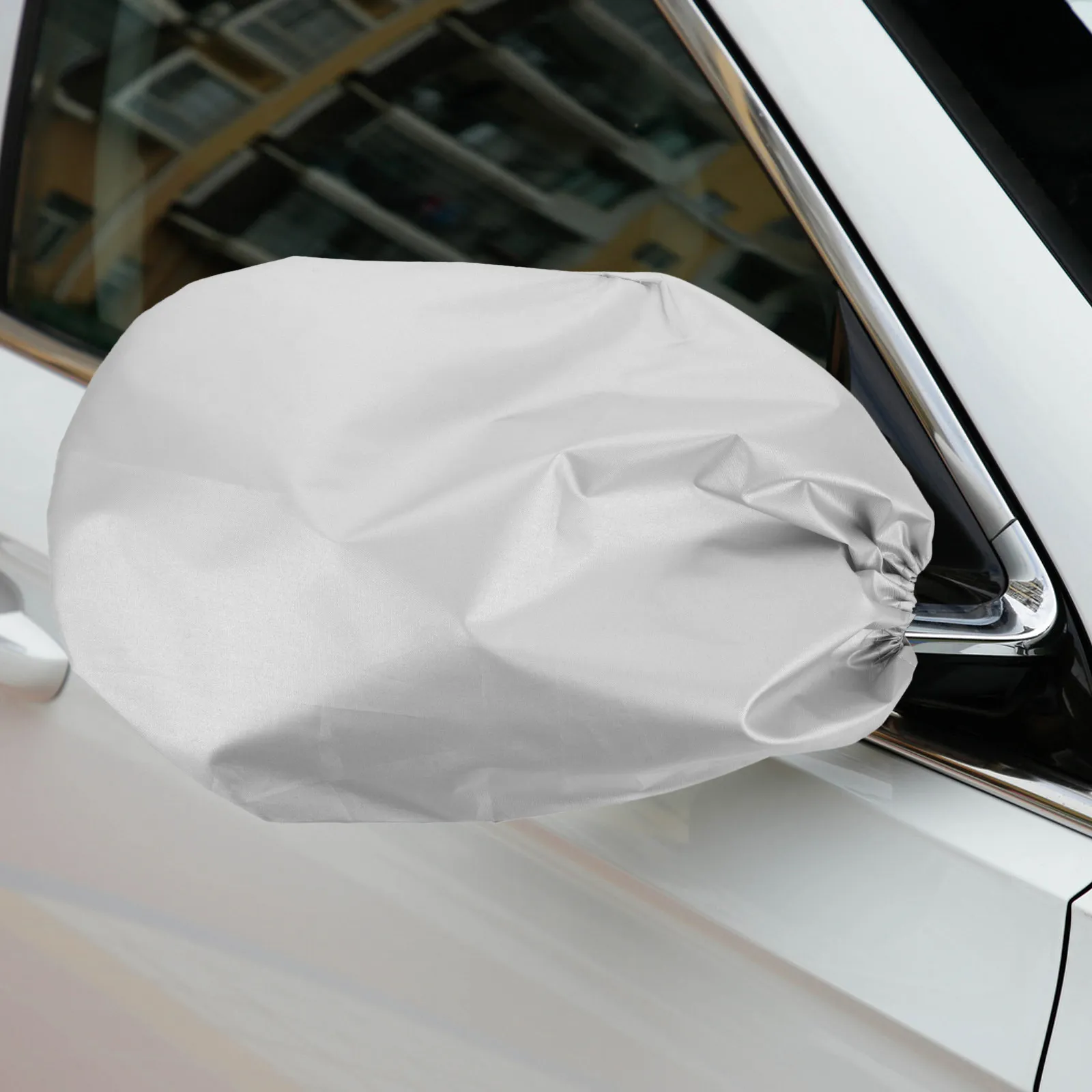 2Pcs Car Rearview Mirror Protective Covers Silver Coated Oxford Cloth Sunshade Universal Fit Quick Install Side Mirror Guards