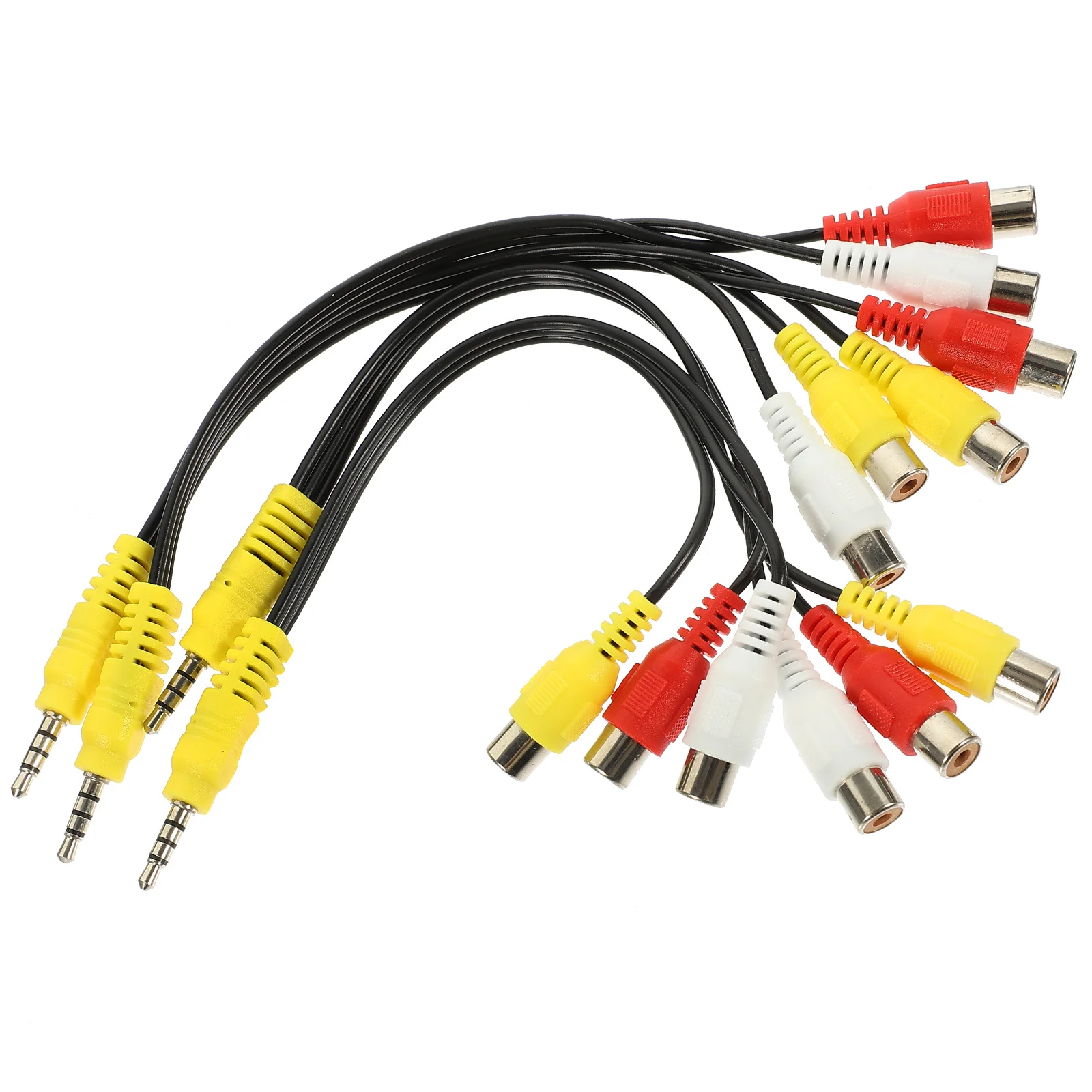 

4pcs 3.5Mm To 3 Av Cable Pure Copper Video Adapter For Dvd Vcr Camcorder 3-Way Splitter Cord Patch Cable