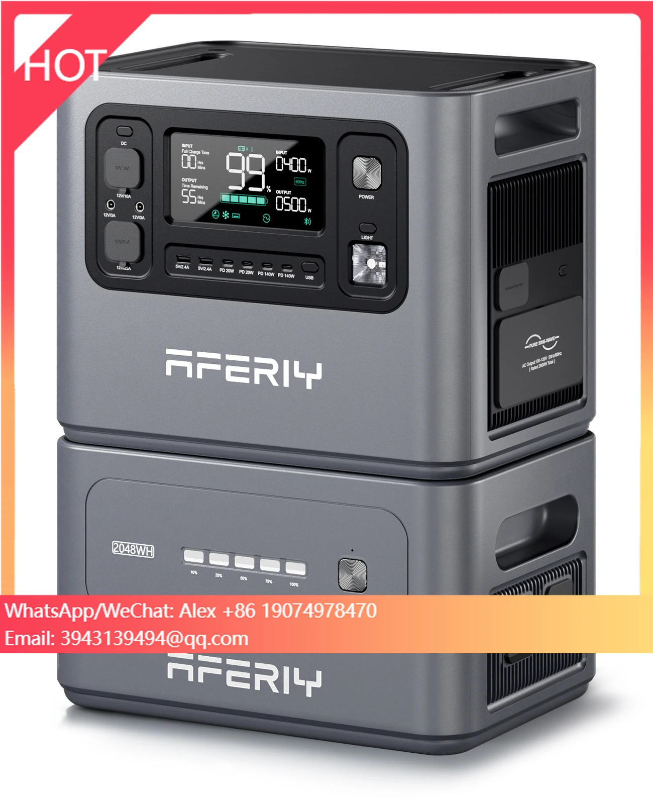 AF-P280 15 Output Ports Expandable 2048Wh-10240Wh Capacity Generator Self Powered Solar Charging Power Battery Generation