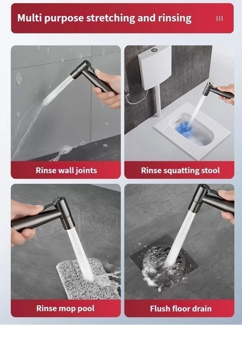 สายต่อหัวฉีดชำระภายนอกสำหรับโถสุขภัณฑ์ ท่อน้ำแรงดันสูงสำหรับชำระล้าง