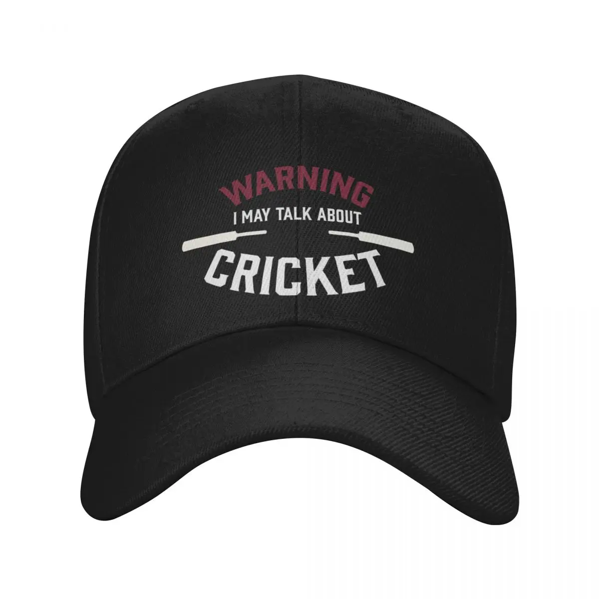 

Cricket fan design saying Warning I may talk about Cricket Baseball Cap Ball Cap custom Hat sailor cap for men Woman Hats Men's