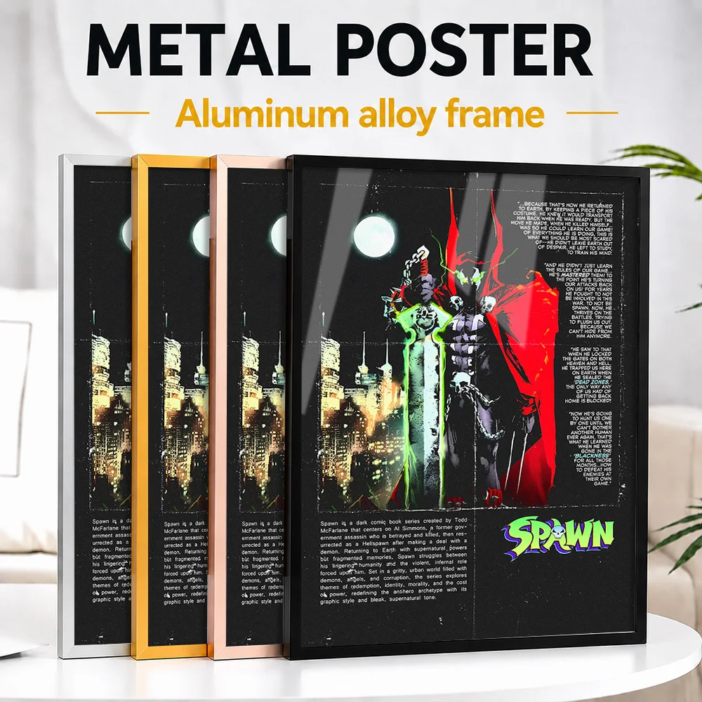 Spawn Comic Book Framed Metal Print Customized Screen Tribute Wall Art Designed For Memorabilia Collectors To Display In Theater