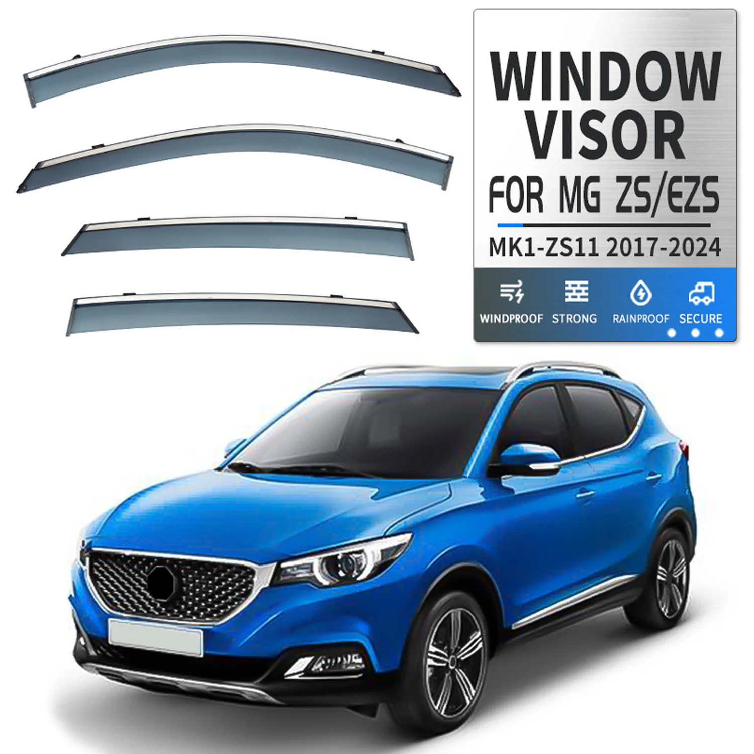 

Хромированные полоски, защита от дождя для MG ZS 2018-2023, оконный козырек, ветровые дефлекторы, дверной козырек, вентиляционные шторы, вентиляционный козырек
