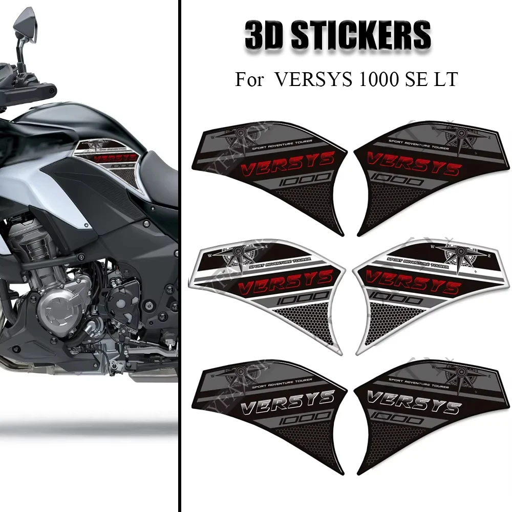 

For Kawasaki VERSYS 1000 SE LT Touring Trunk Luggage Cases Side Gas Fuel Oil Kit Knee Stickers Decals Protector Tank Pad