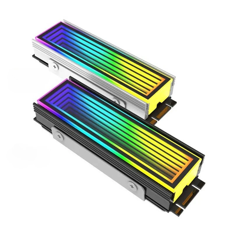 5V ARGB M.2 2280 SSD Full Aluminum Heatsink Colorful RGB Light Cooler Heat Dissipation Radiator for Desktop PC Computer Hardware