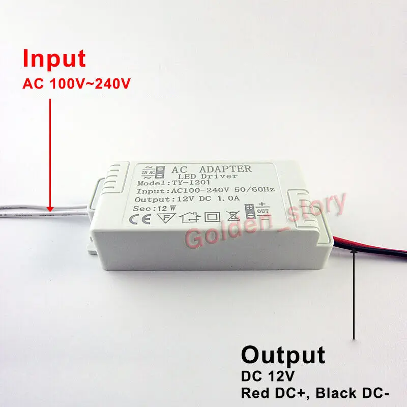 6W 12W 24W 36W 48W 60W LED Driver Power Supply  AC220 12V 1A -5A  Power Supply Control Lighting Transformers For LED Light Strip