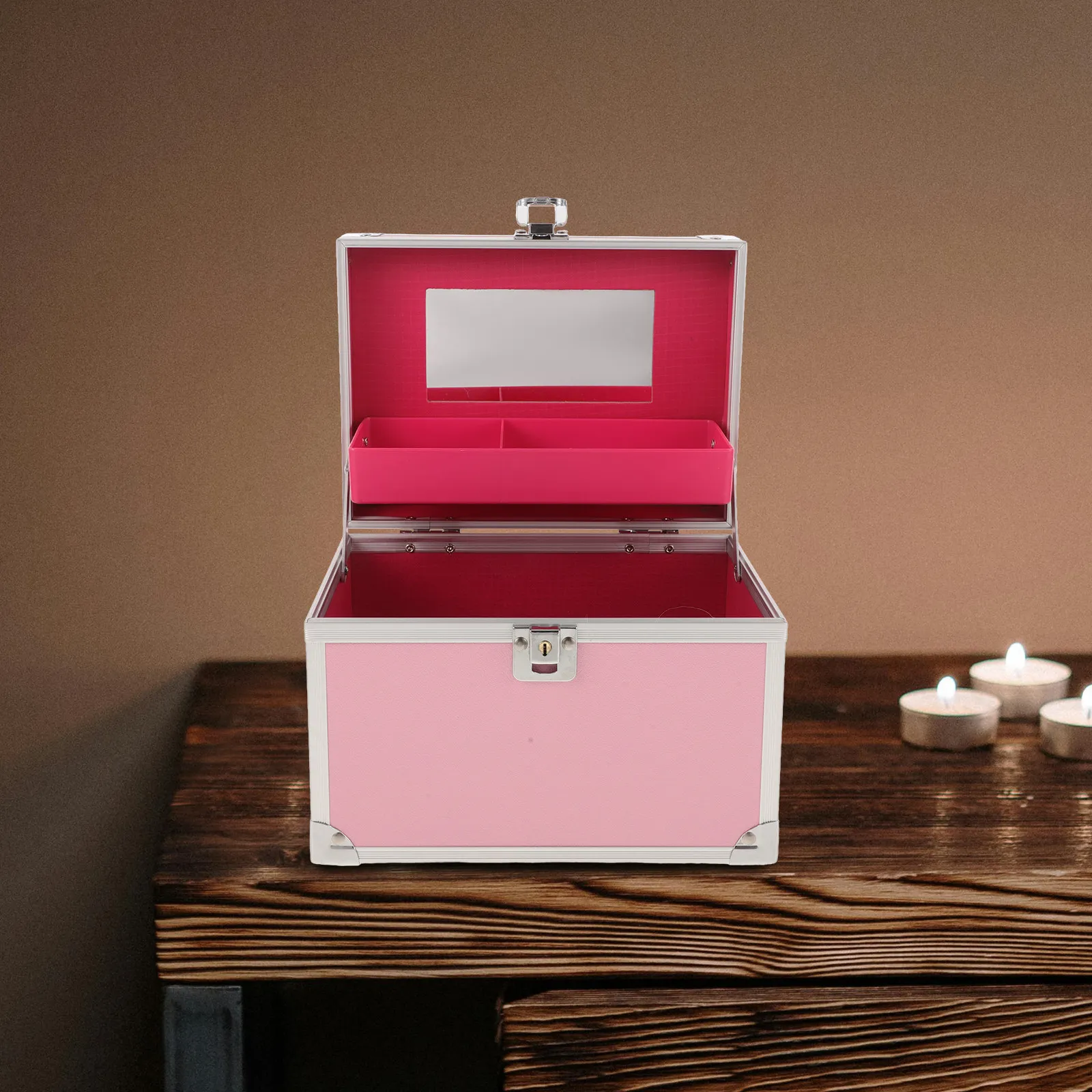 Aluminum Tools Storage Box Large Capacity Portable Toolbox Metal Organizer Case for Workshop Home Office Travel