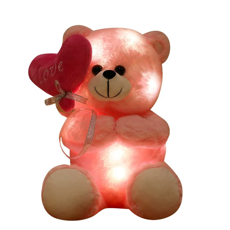 LED Lighted Teddy Bear Hug Bear Hamster Lamb Owl Duck Hippo Unicorn Squirrel Puppy stuffed animal toys Electronic Plush Toy30cm