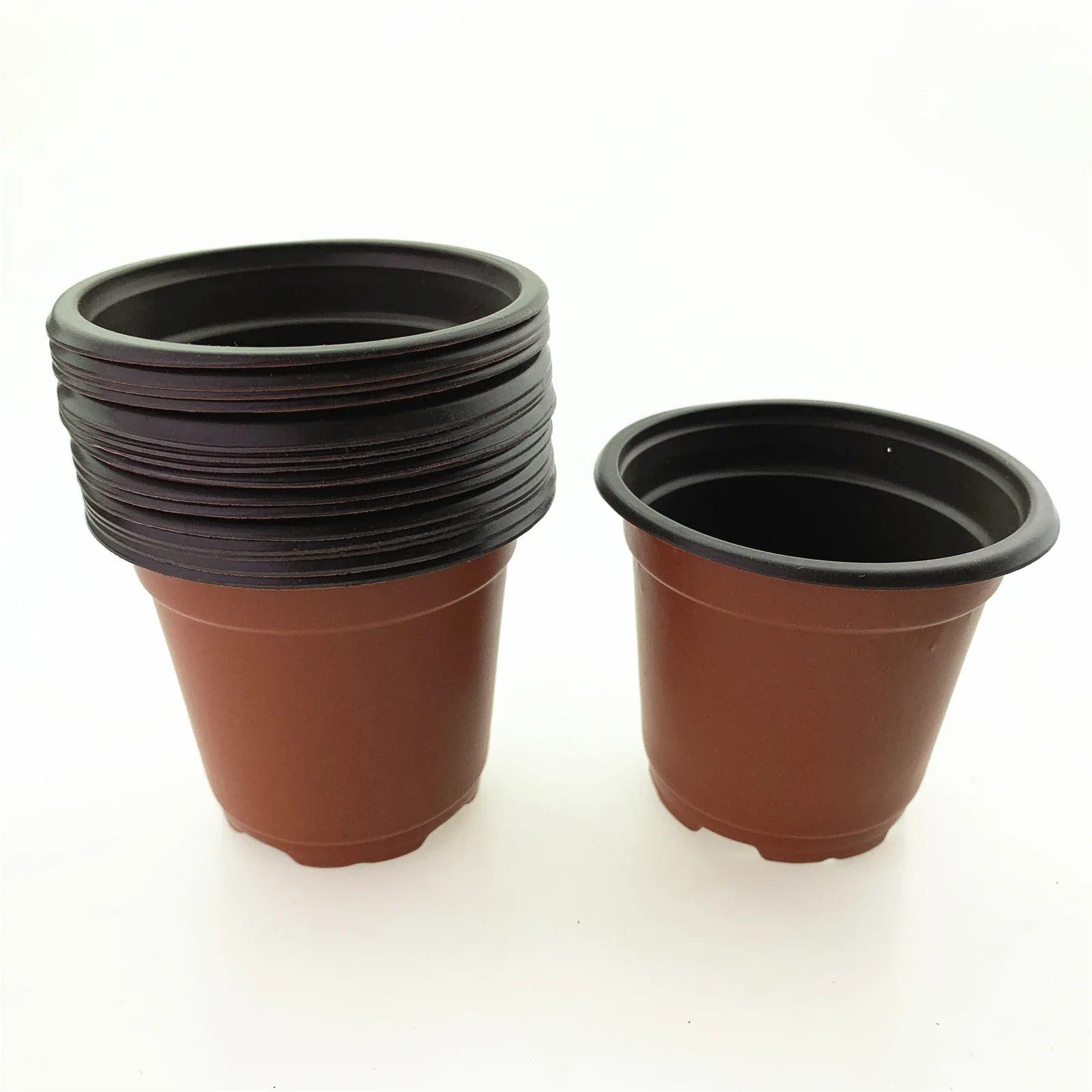 50pcs Plastic Seedling Pot Double Color Flowerpot Nutrition Cup Nutrition Bowl Planting Transplanting Basin Not Damage