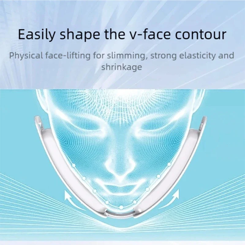 Dispositivo per il lifting del viso EMS Terapia fotonica a LED Vibrazione Massaggiatore facciale Viso dimagrante Rimozione del doppio mento Cintura di sollevamento linea V Cura della pelle