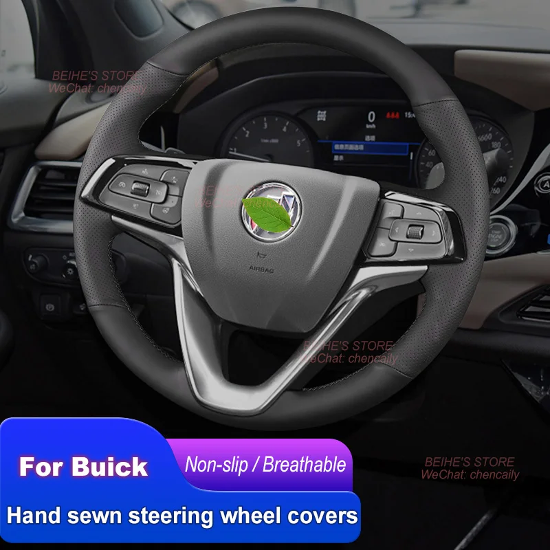 

Hand-stitched Non-slip Durable Nappa Leather Car Steering Wheel Cover for Buick Enclave 2020-2022 Interior Accessories