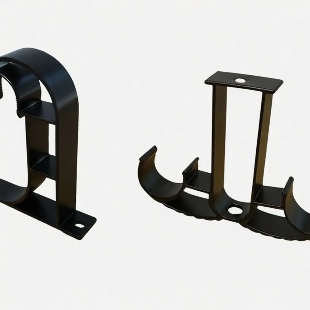 Heavy Duty Aluminum Curtain Pole Bracket Adjustable Wall Ceiling Support Holder For Single Double Drapery Rod Fixture