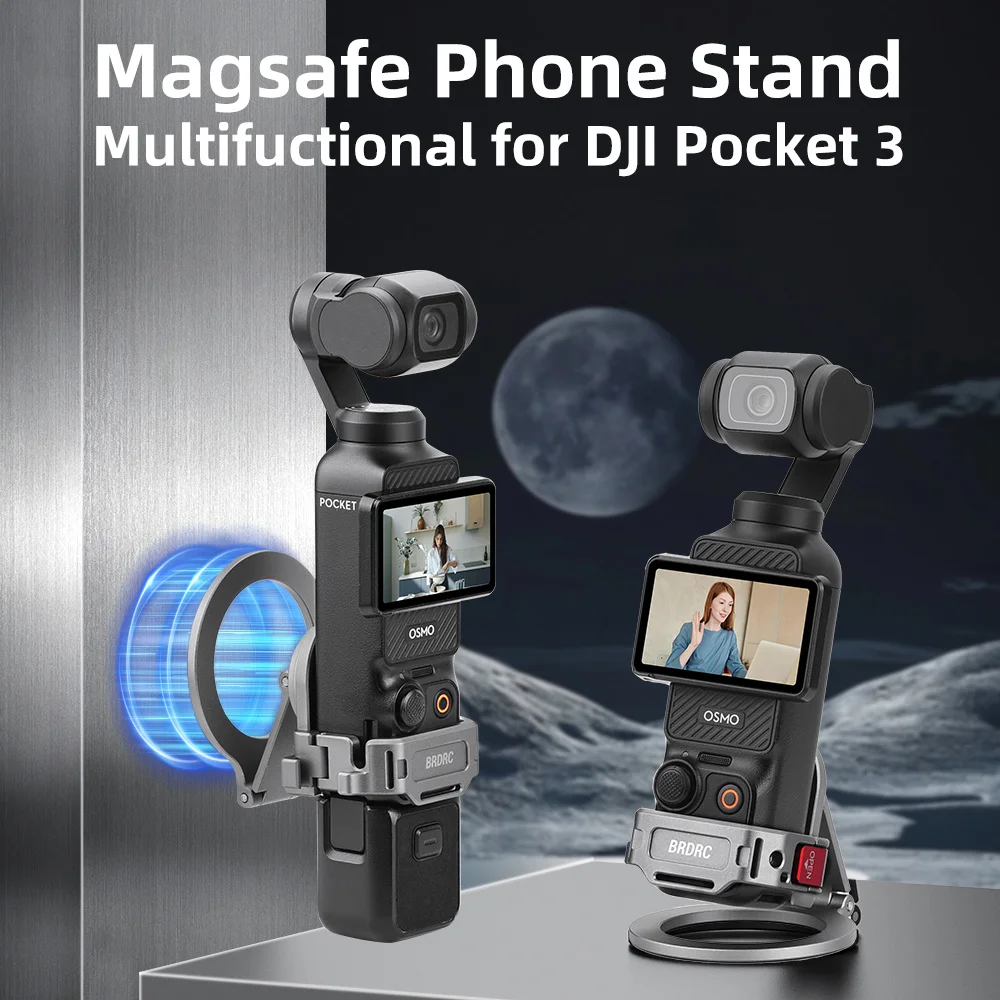 

Aluminum Magnetic Adapter For DJI Pocket 3 Teleprompter Mount Base Live Streaming Camera Bracket for Mic Light Expansion Frame