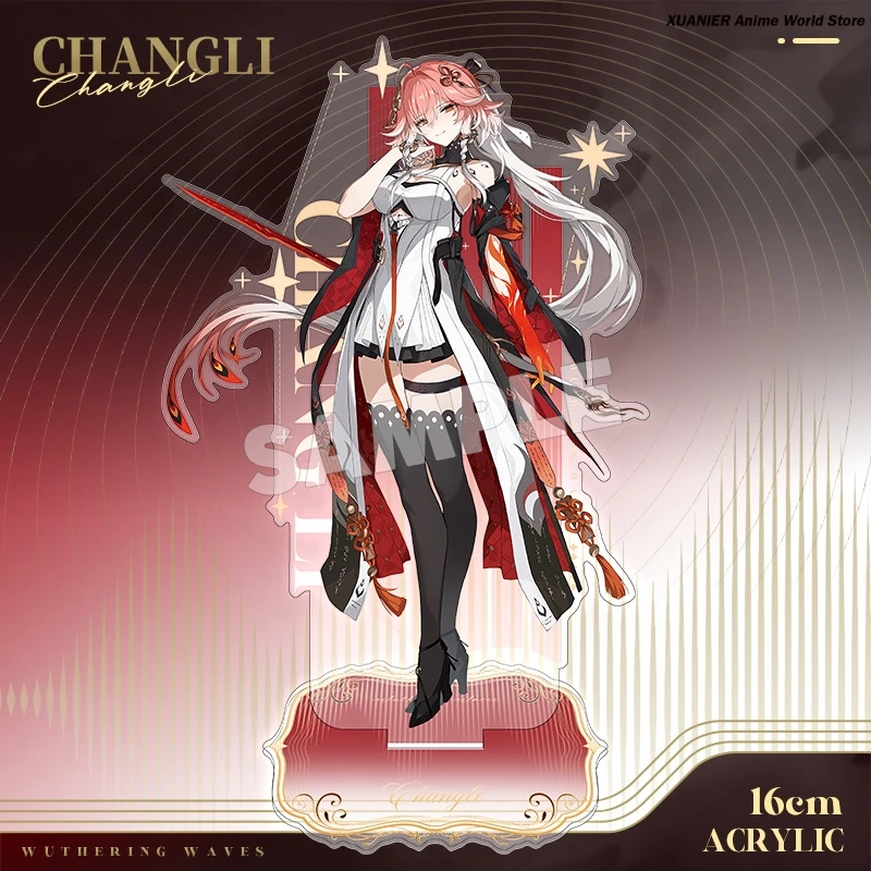 Game Anime Wuthering Waves Cartethyia IUNO AUGUSTA Theme Standing Sign Acrylic Stand Model Plate Cosplay Desktop Decor