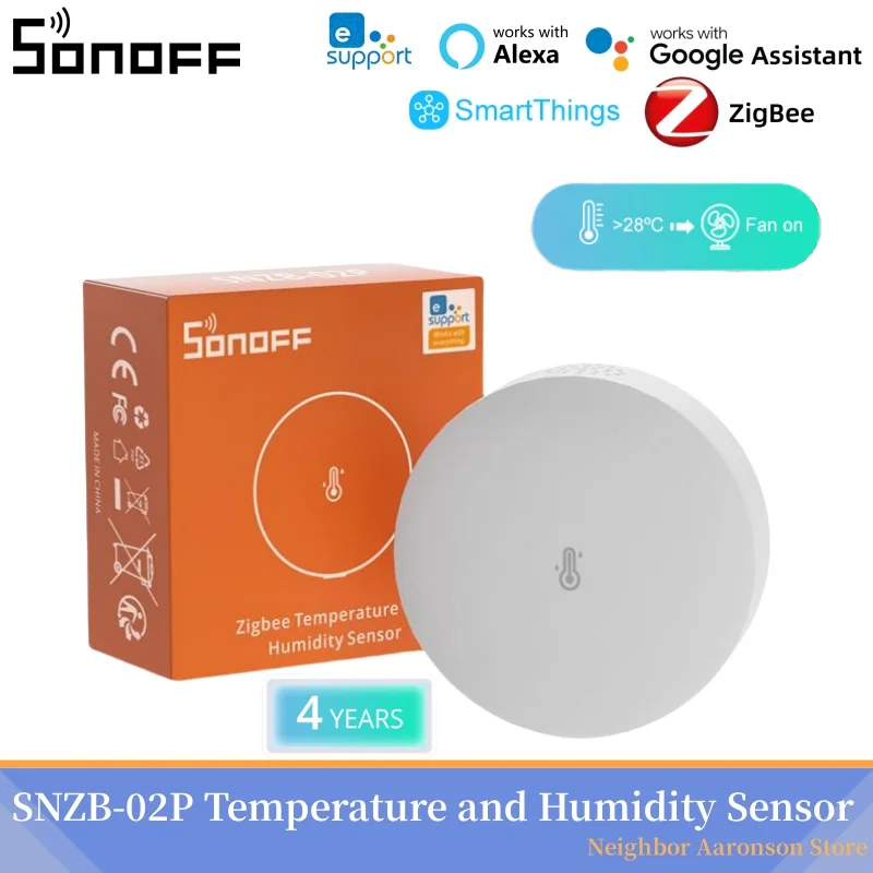 SONOFF SNZB-02P Zigbee Temperature and Humidity Sensor Thermometer Detector Remote Control Via Ewelink Alexa Google Smartthings