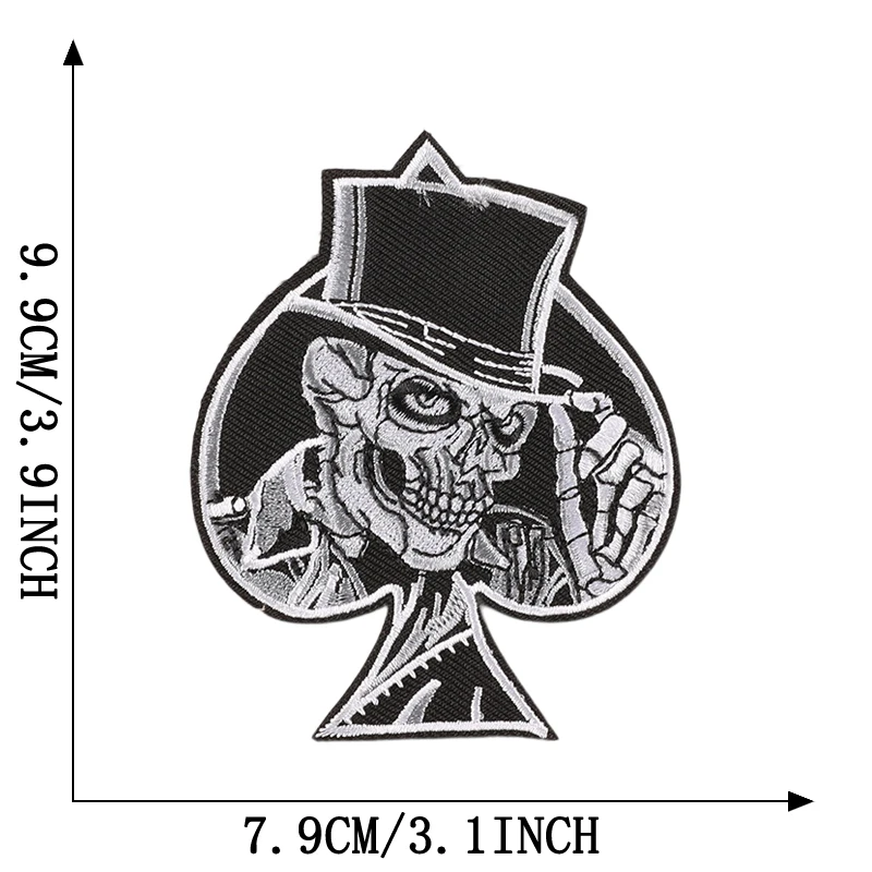 Punk Patches Eisen auf für Kleidung Designer Schädel Outdoor bestickt Parche Bordado Para Ropa Termoadesive Rock Nähen Diy Jacke – Detail 4