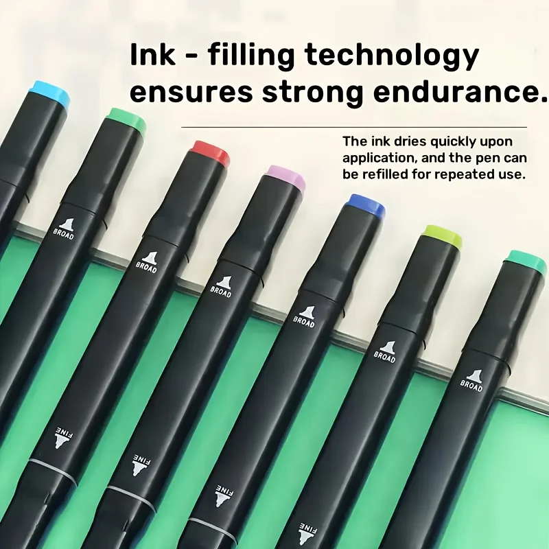 24/36/48pcs Oil-Based Dual-Tip Markers, Design Stickers, Office Supplies, Party Favors, Art Supplies, Ideal Valentine's Day Gift