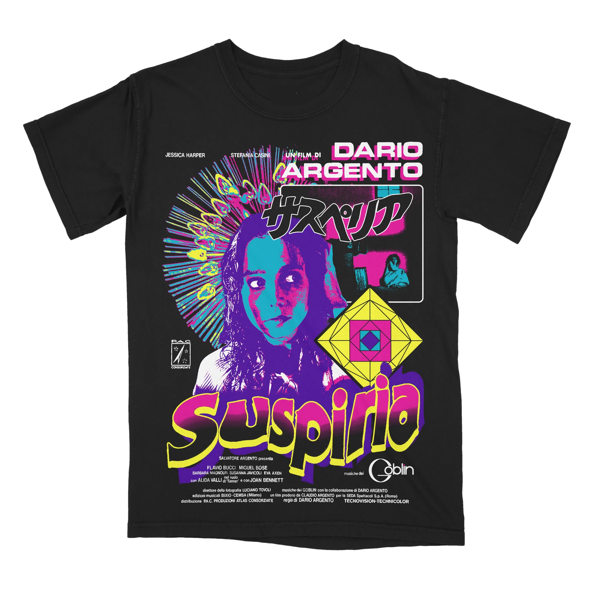 Camiseta Vintage de la Película de Terror Suspiria de Dario Argento, Diseño Retro de los 70, Gráfico Giallo, Estética Gótica Y2K, Prenda Casual para Hombre y Mujer