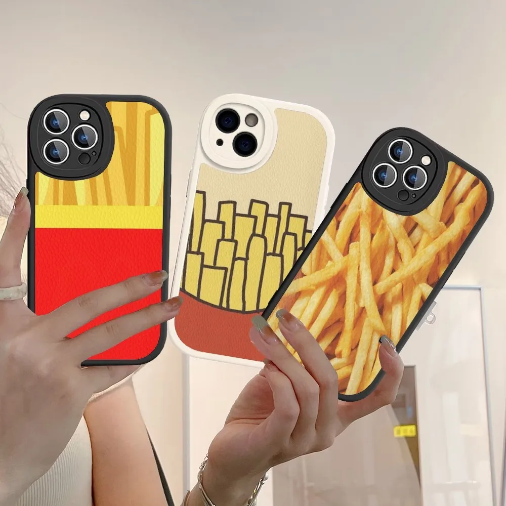 

French fries Phone Case Hard Leather For iPhone 14 13 12 Mini 11 14 Pro Max Xs X Xr 7 8 Plus Fundas