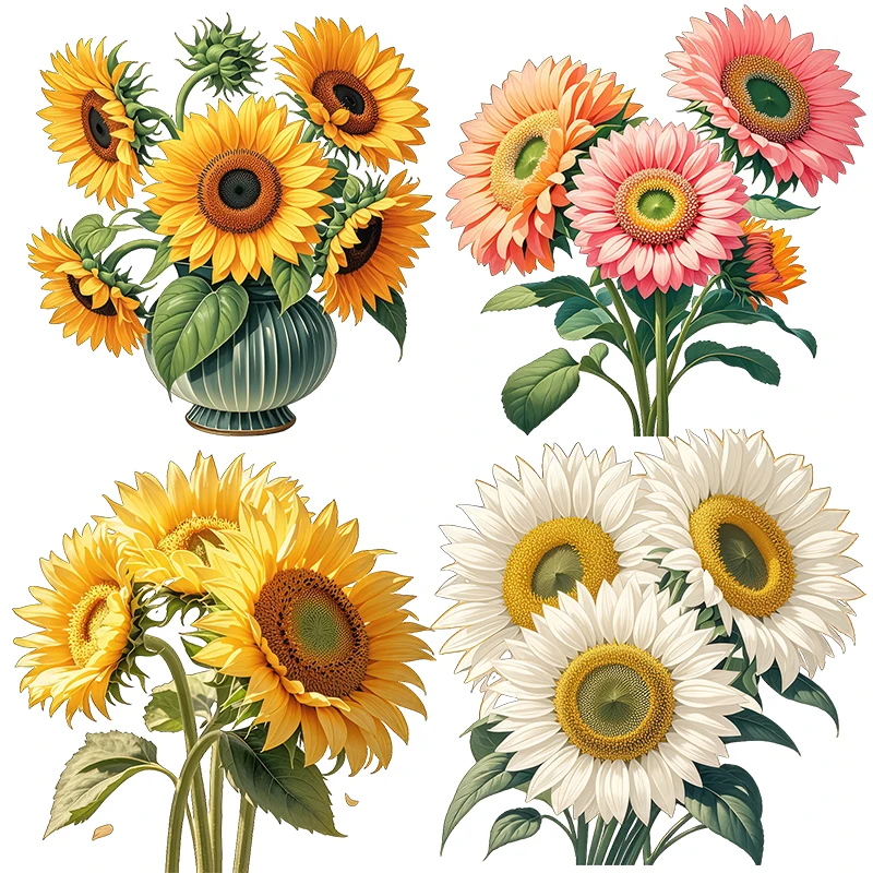 Three Ratels CD105 Colorful Sunflower Art Wall Stickers for Home Decoration Toilet decals Car Stickers