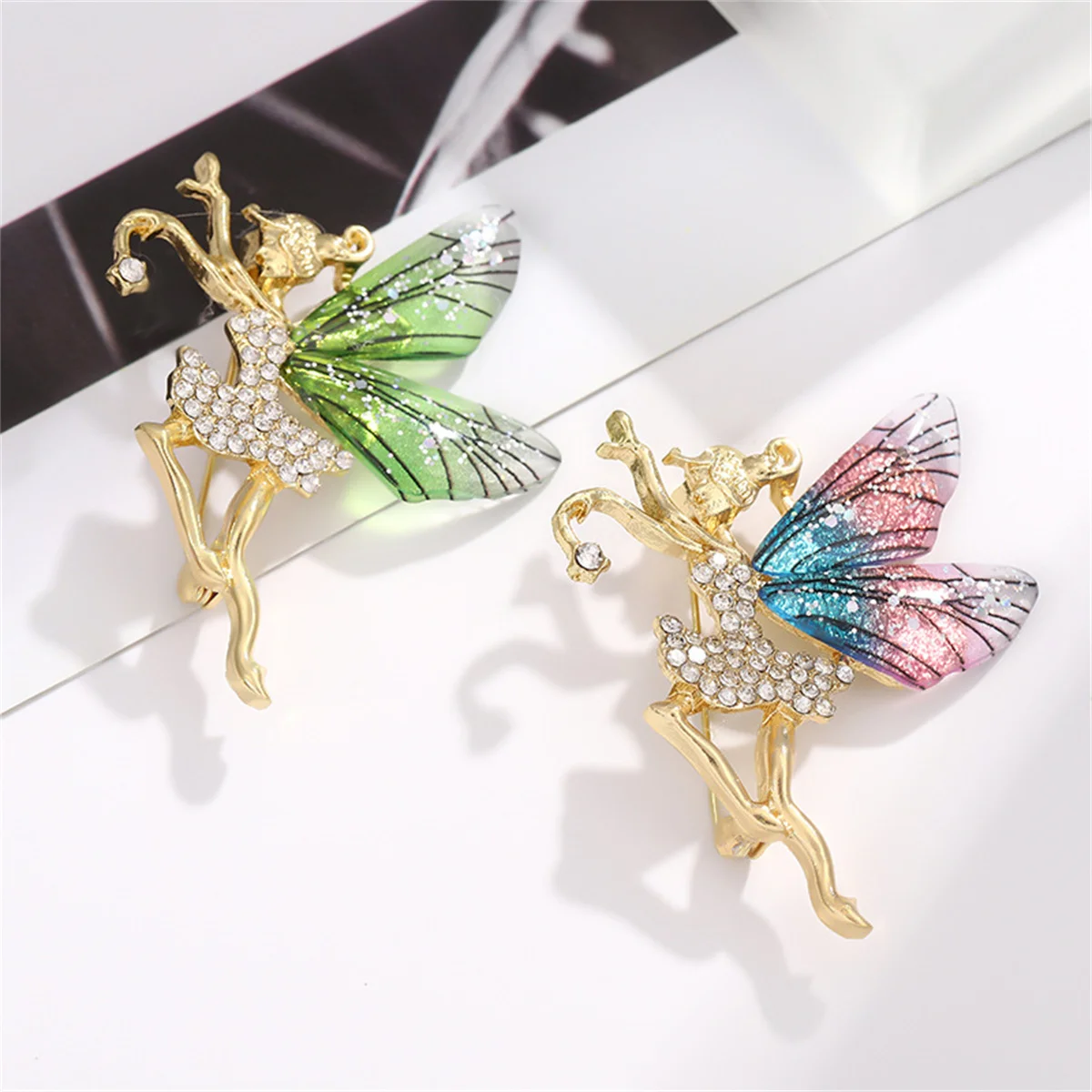 1Pc Elf Fairy Brooch for Female Girls, Exquisite Romantic Colorful Dancing Girl Jewelry Fashion Party Birthday Trendy Gift 2024