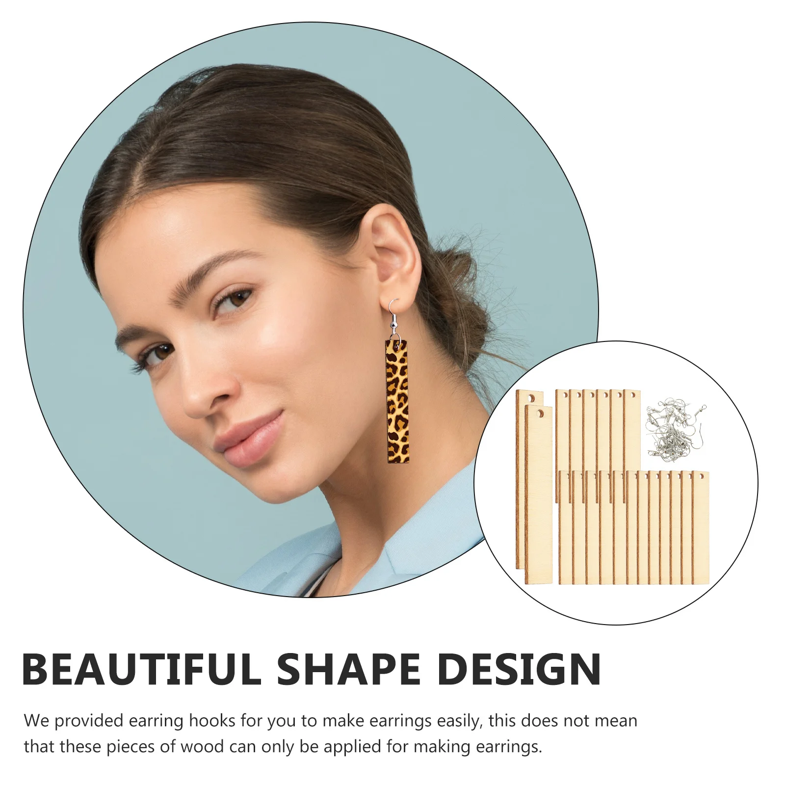 

1 set 1 Set Wooden Earring Making Kit With Unfinished Cutouts For Diy Jewelry Supplies Natural Wood Blanks Dangler Charms Craft