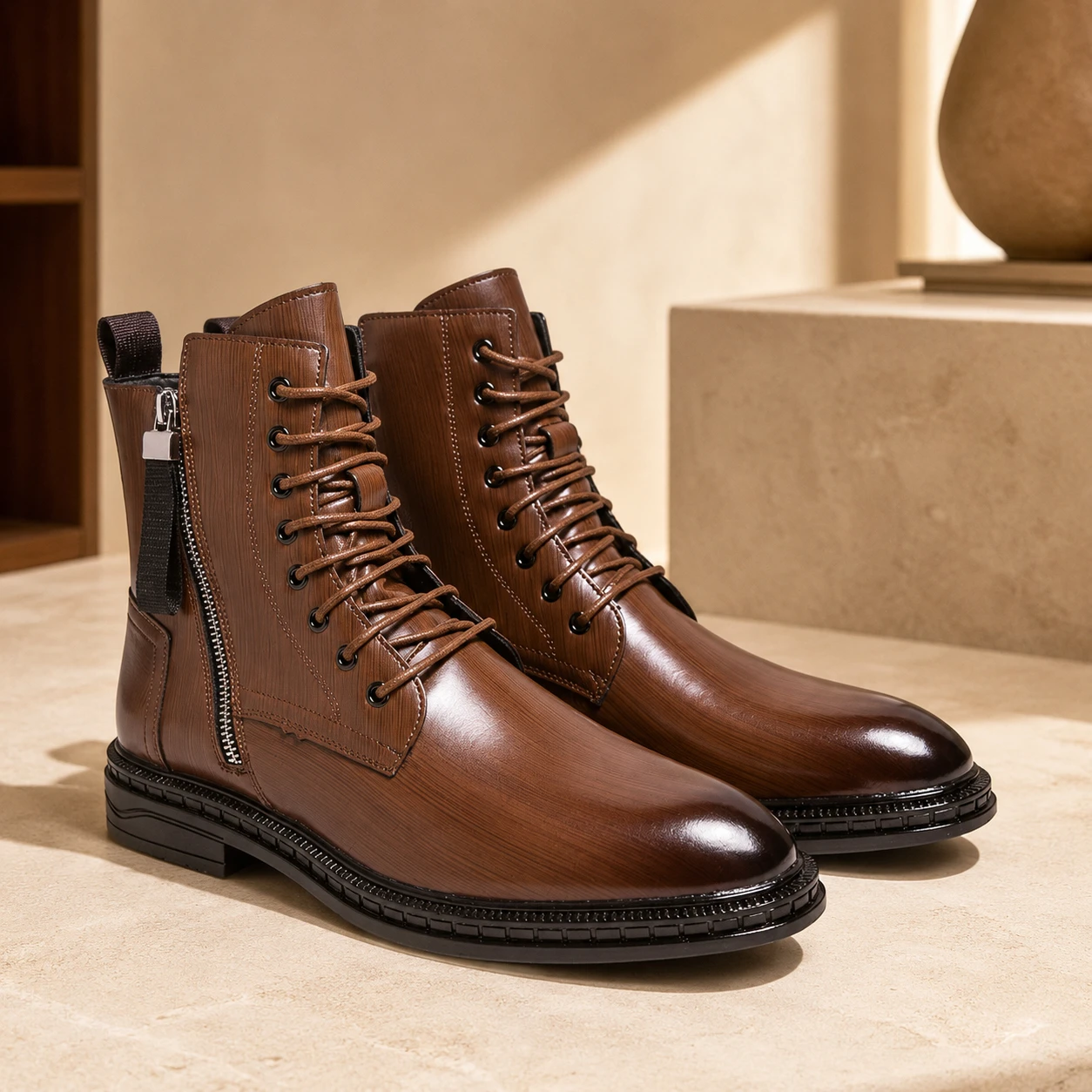 Fashion Classic Men's High Top - Mens Fashion Combat Boots 评论和价格