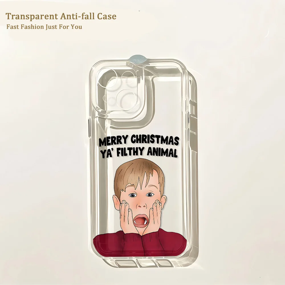 HOT Christmas Homes Alones Phone Case For iPhone 17e 17 16 16e 15 14 13 12 11 Mini Pro Max X XR Air Plus Transparent Back Cover view 4