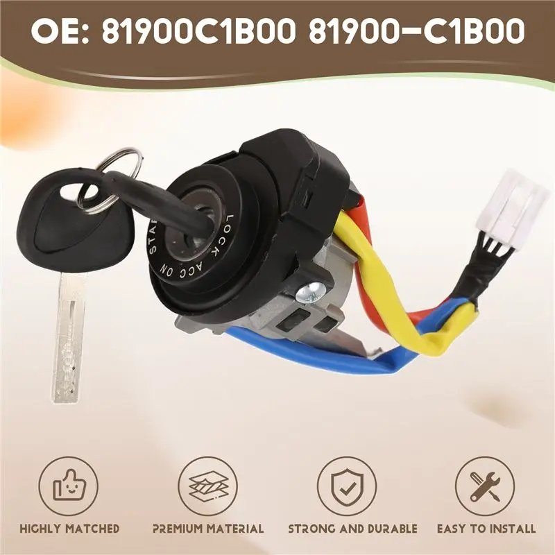 Ignition Lock Cylinder & Key For Sonata 2015-2019 Ignition Switch 81900C1B00 81900-C1B00