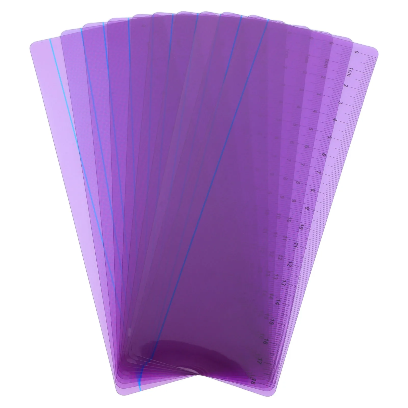 10Pcs Pet Reading Highlight Strips Scale Reading Assistance Rulers Dyslexia Support Visual Guide Bookmarks Colored Lines