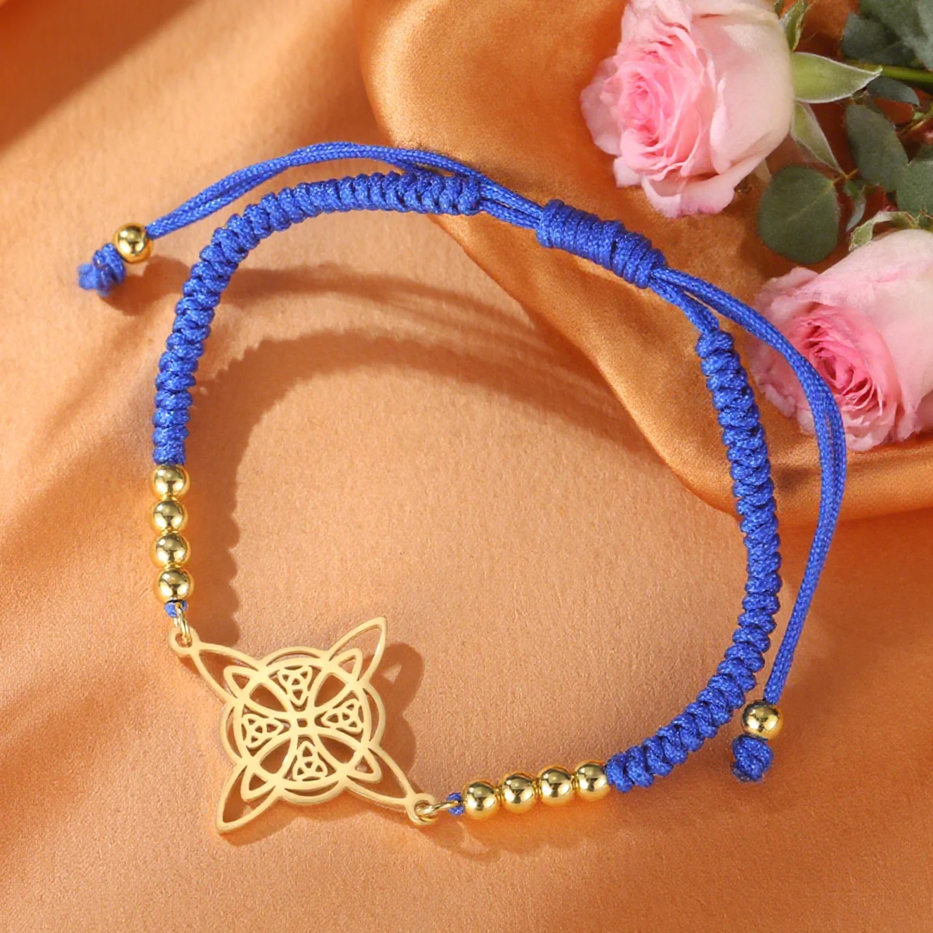 Dawapara Good Luck Witches Knot Bracelet Celtics Triquetra Trinity Knot Charm Wiccan Symbol Irish Gift Stainless Steel Jewelry - view 2
