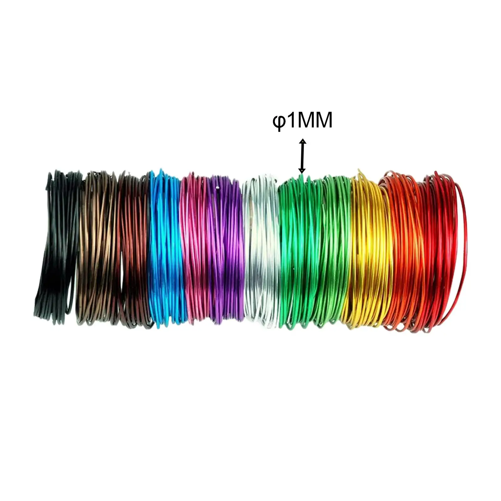 12x Aluminium Wire Colored String 10M Long Crafts Wire for Dolls Skeleton Floral Making Wrapping DIY Crafts Project Sculpting