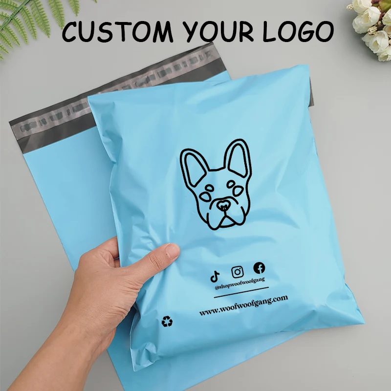 Custom Printed Logo Courier Bags Blue Shipping Bag  Mailing Bags With Logo Courier Bags For Clothes Pack  Self Seal Postal  Bag