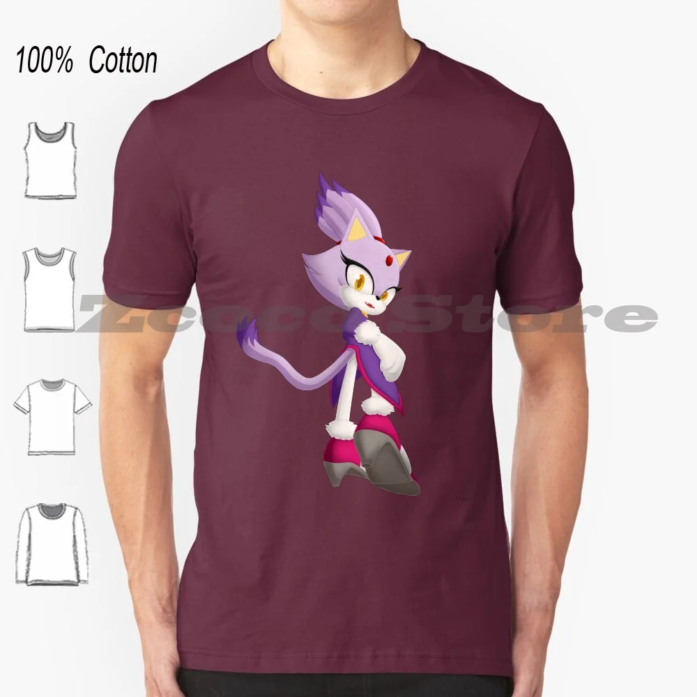 Blaze The Cat 100% Cotton Men And Women Soft Fashion T-Shirt Blaze The Cat Blaze