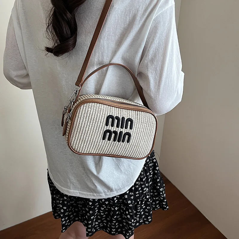 

2025 SS Curated Color-Block Square Bag, Embroidered Monogram Convertible Crossbody Purse for Women, Artistic Day to Night Tote