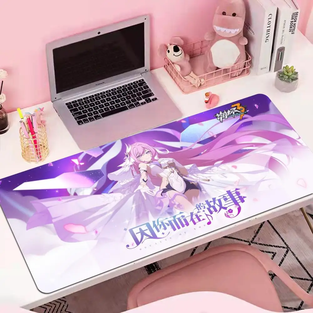 Large Computer Mouse Pad Honkai Impact 3 Pc Gamer Cabinet Desk Mat Elysia Gaming Accessories Keyboard Non-slip Mats Mousepad Xxl