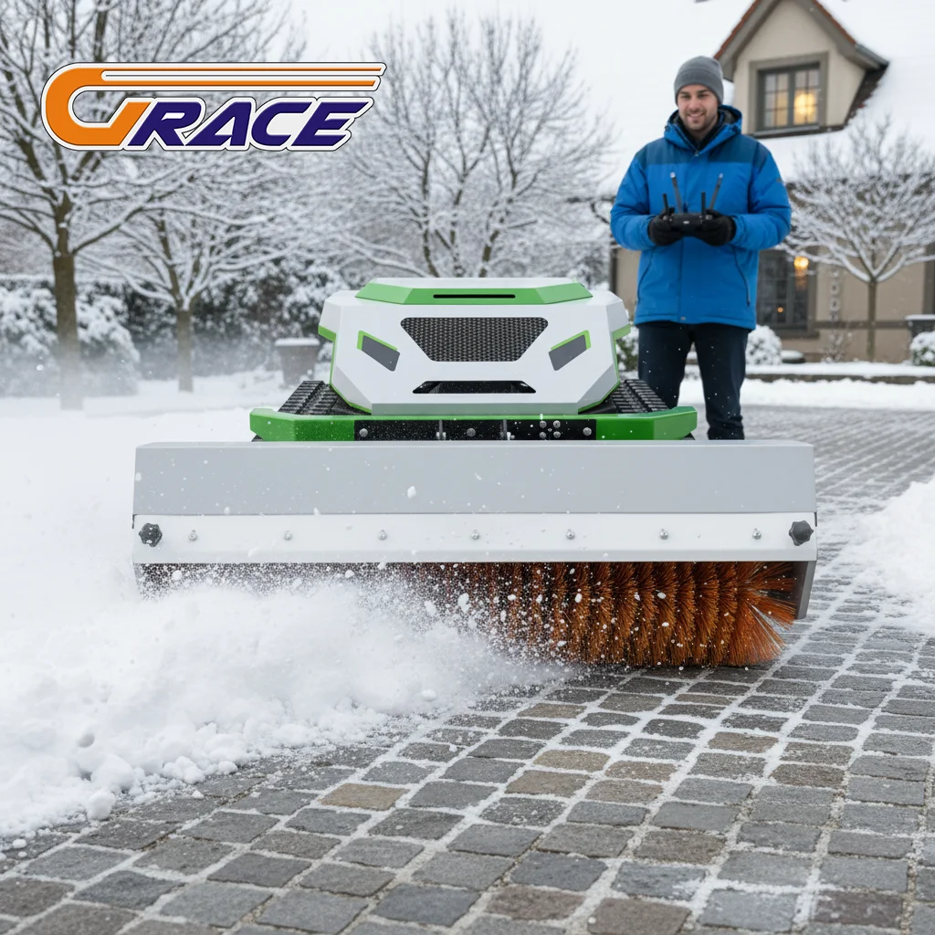 

Remote Control Lawn Mower Snow Sweeper Bulldozer Snow Pusher Multi-Functional Garden Care Toy with Charging Feature