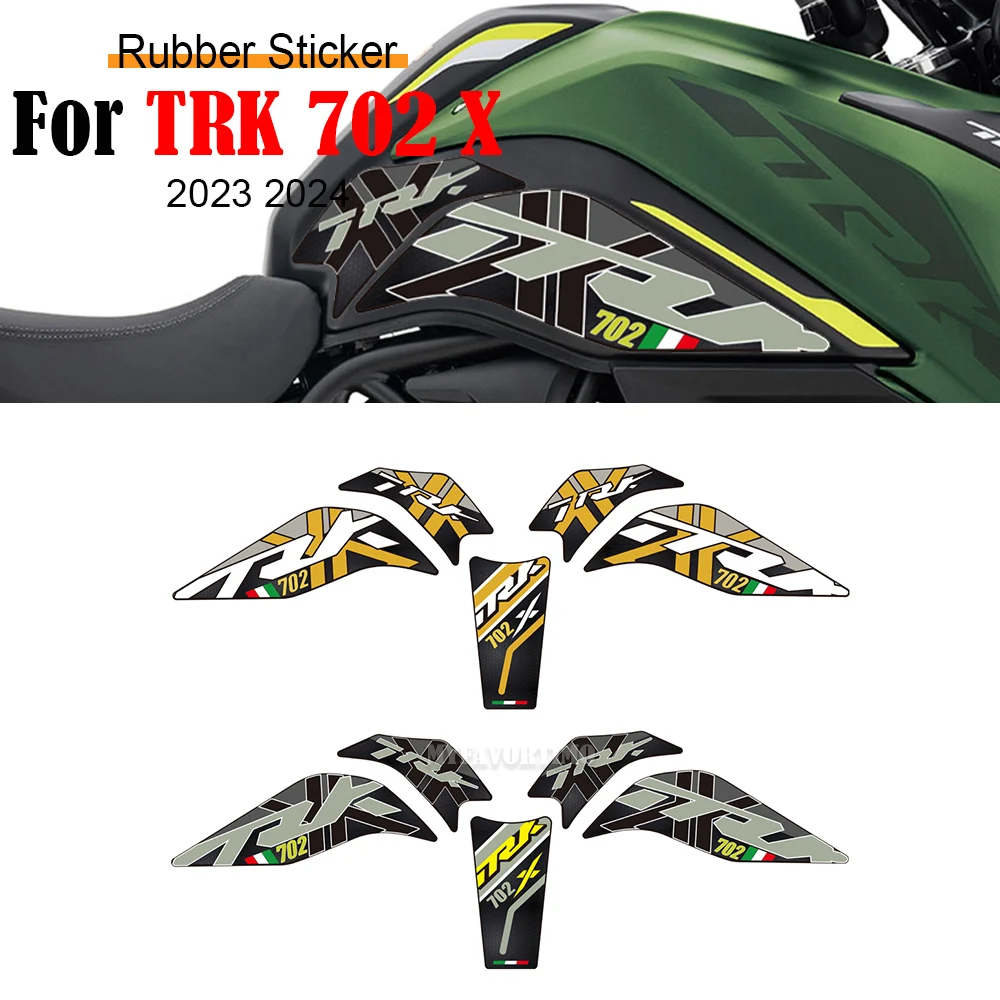 TRK 702X Motorcycle Tank Sticker Pad Non-slip Side Fuel Rubber Waterproof Stickers For Benelli TRK 702 X  Adventure 2023 2024