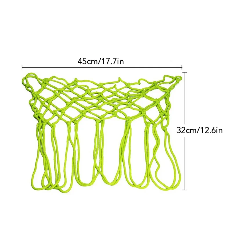 شبكة كرة السلة الليلية المصنوعة من النايلون المتوهج لكرة السلة، 12 حلقة بحجم قياسي لكرة السلة المتوهجة #5