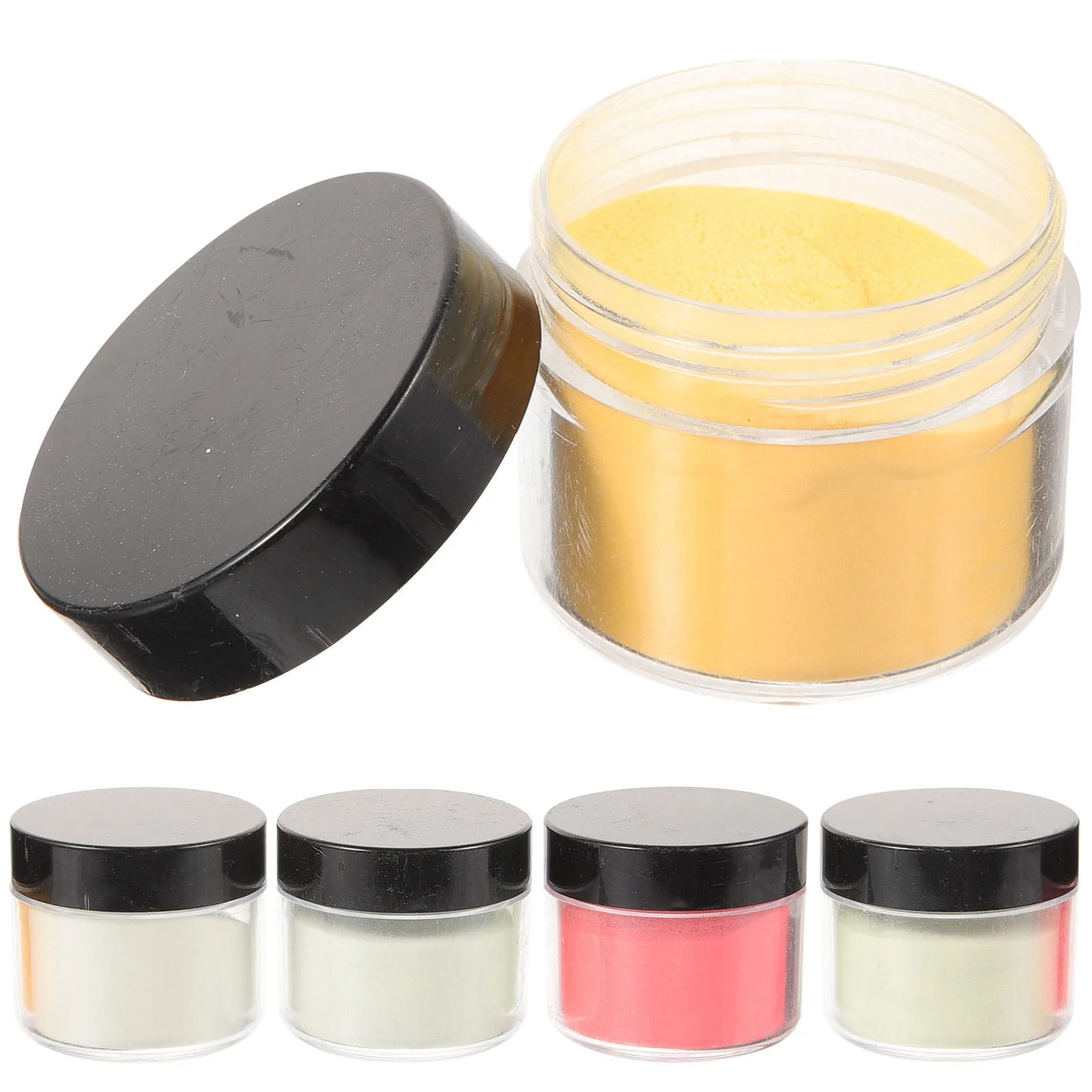 5pcs Glow In The Dark Powder For Nail Art Diy Pigment Blusher Making Material Colorful Luster Powder Multi-Use Crafting Pigment