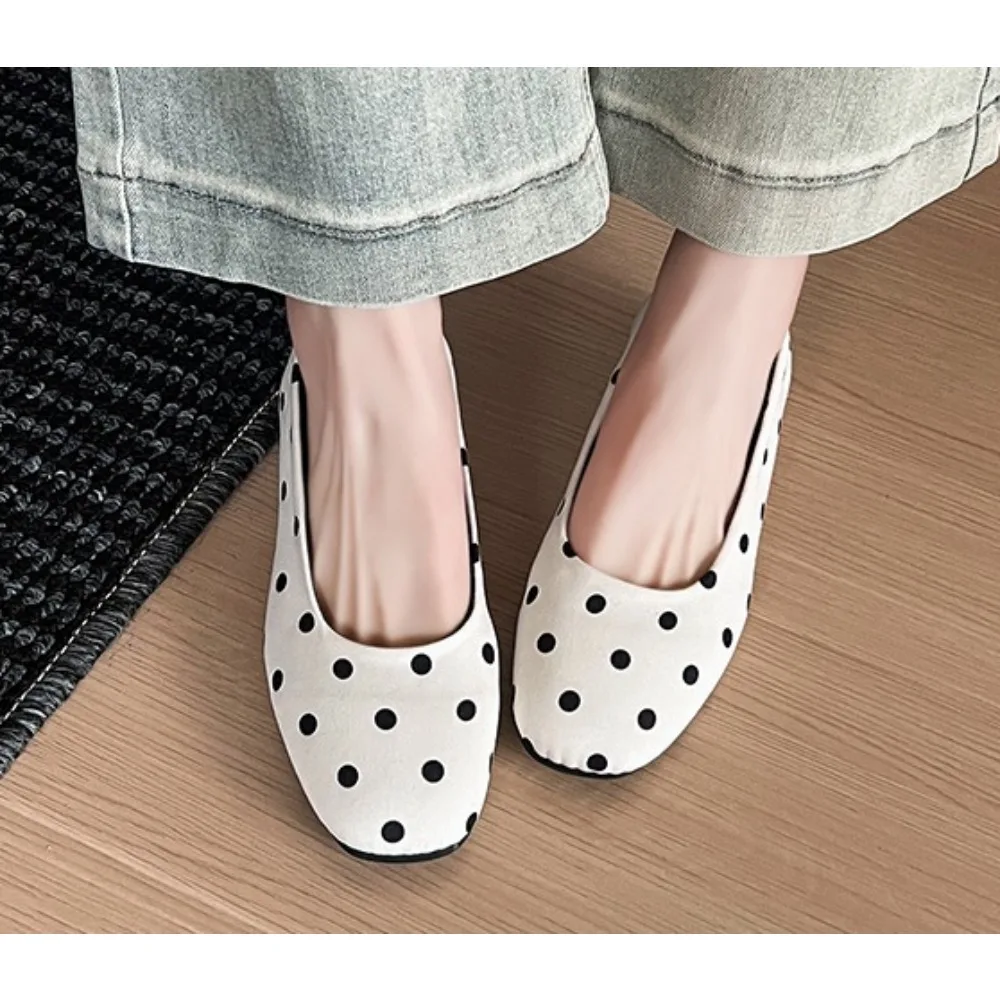 Fashion Designer New Spring Wave Point Square Toe Women Mary Jane Shoes Concise Office Shoes Ladies Elegant comfort Ballet Shoes