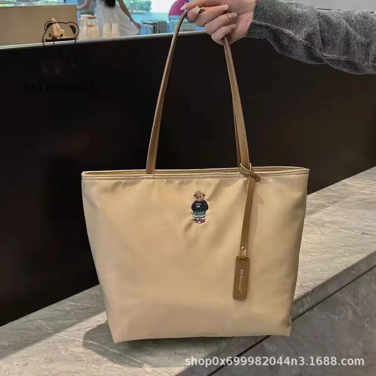 Kid Bag Source Factory Simple Solid Color Versatile Large Capacity Tote Bag Women's Fashion Commuter Classic Shoulder Handbag