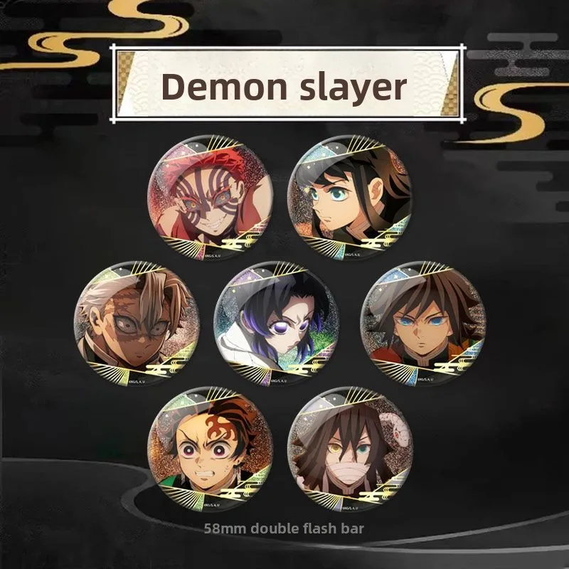 

Demon Slayer anime merchandise cute cartoon student badges creative 2D pins backpack charms brooches gifts for boys and girls