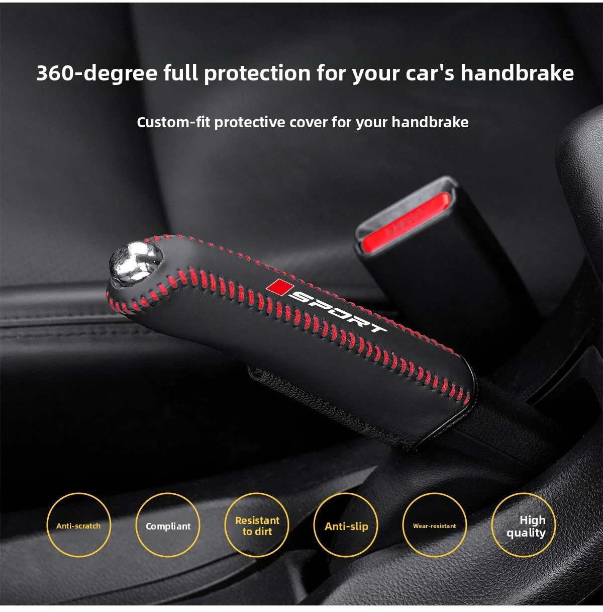 Auto Kunstleder Handbremsenabdeckung Schutzhülle Handbremsenschutz Auto-Innenausstattung Zubehör – Detail 5