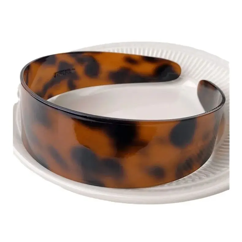 

Ретро-повязка на голову с узором под черепаховый панцирь, с зубчатыми вставками, нескользящая, для умывания и макияжа, из ацетата, женская