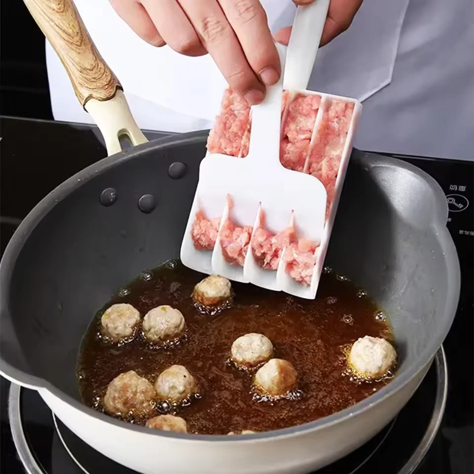 Plastic Meatball Mold Maker Set Fried Fish Beaf Meat Making Balls Mold Spoon Tools Barbecue Gadgets Hot Pot Kitchen Tools
